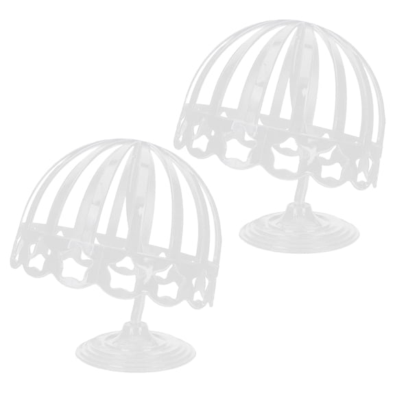 NICEXMAS 2Pcs White Hat Retail Display Stand Plastic Construction with Elastic Support
