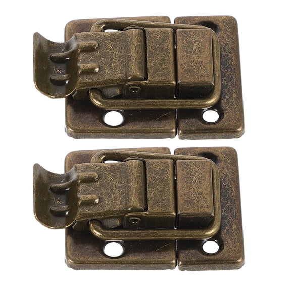 NICEXMAS 2-Pack Vintage Metal Box Buckle Latches for Home Storage Cases, Coffee Color, and Stylish Closure Hardware