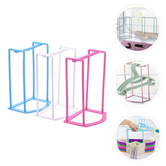 NICEXMAS 3-Pack Plastic Wardrobe Hangers in Assorted Colors for Home Closet Organization and Storage