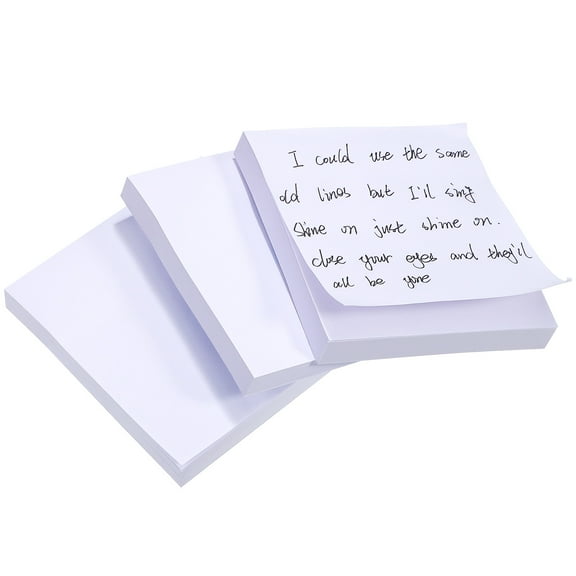 NICEXMAS Small Writing Pads Sticky Memo Pads White 3Pcs 2.99x2.99x0.04In