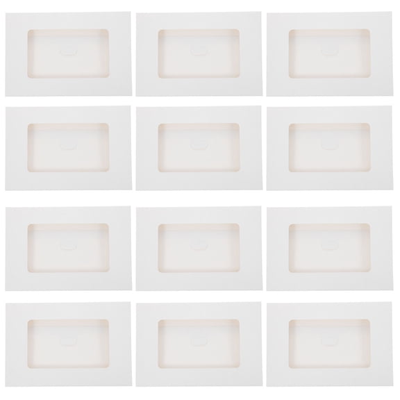 NICEXMAS 30Pcs Window Envelopes White Paper for Business Card Protection Storage 15.5x10.2x0.1in