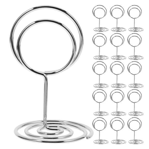 NICEXMAS 31Pc Plated Silver Table Card Holders Metal Wire Picture and Memo Clip Stands for Events