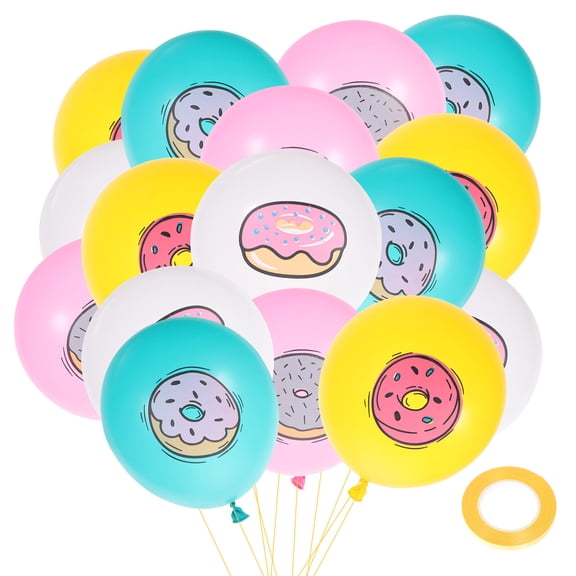 NICEXMAS 32Pcs Donut Themed Decorations Multi Latex Party Supplies for Guests