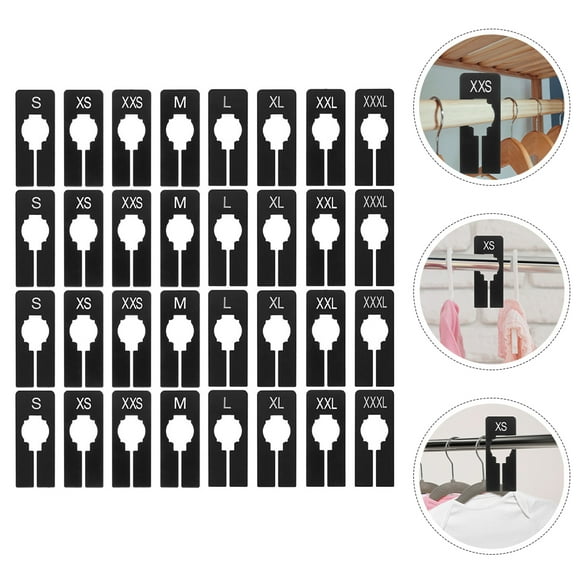 NICEXMAS 32pcs Clothes Sorting Dividers Plastic Writable Labels Home Use Clothes Organizer Families
