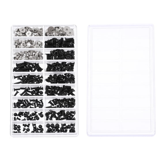 NICEXMAS 360-Piece M2x4 Steel Countersunk Screws Kit for School Projects, Repairs, and Crafting