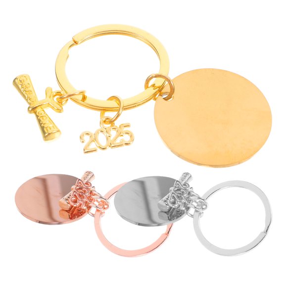 NICEXMAS 3-Pack Graduation Keychains in Assorted Colors, Stainless Steel Bag Charms for Graduation Season