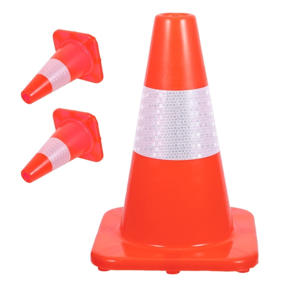 NICEXMAS 3pcs Orange Plastic Safety Cone Roadblock for Road Construction 28cm