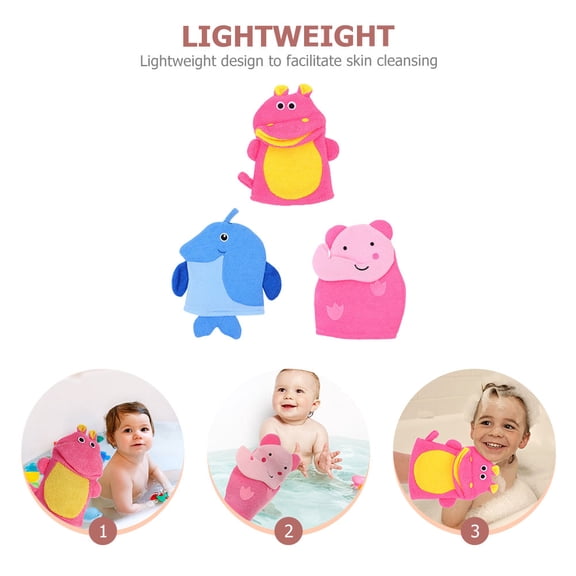 NICEXMAS Skin Cleaning Supplies Bathing Gloves Polyester Microfiber 3Pcs