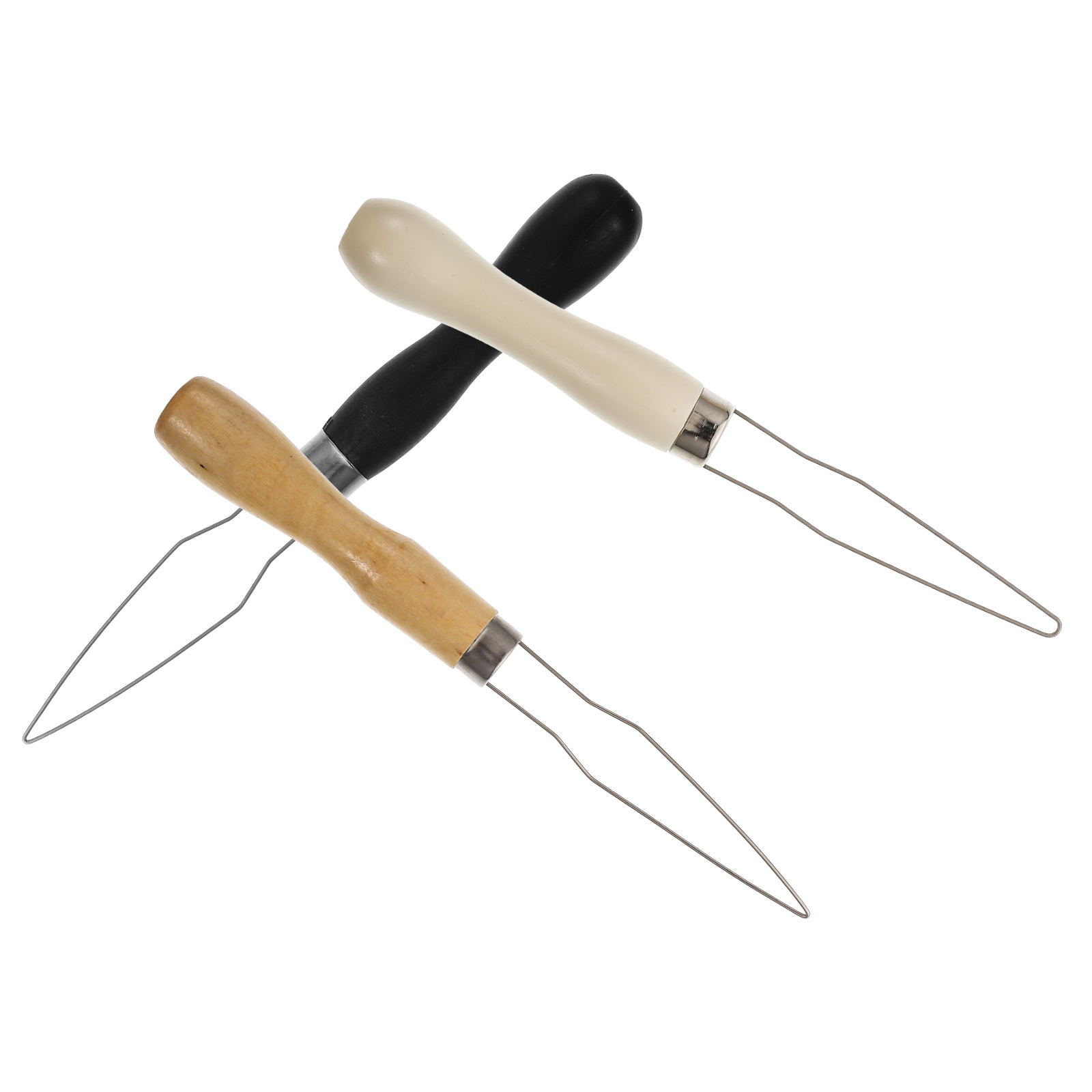 NICEXMAS 3Pcs Hand Puller Button Assist Daily Use Wooden Handle 1.7In