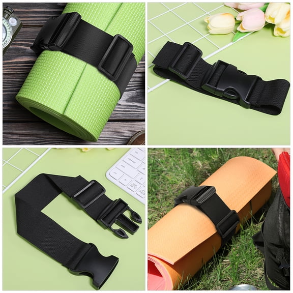 NICEXMAS Black Nylon Buckle Straps 3-Pack Luggage Binding Belts for Secure Travel and Heavy-Duty Use