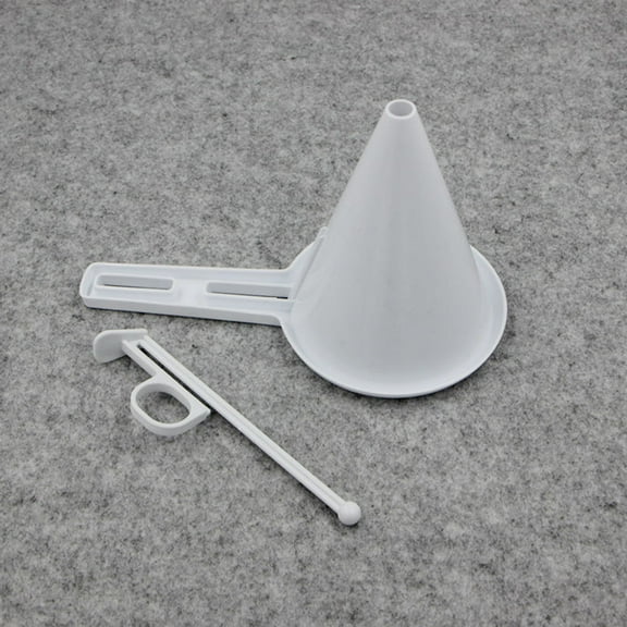 NICEXMAS 3Pcs Plastic Kitchen Funnel White Cream Icing Funnel Handheld for Home Cooking and Baking