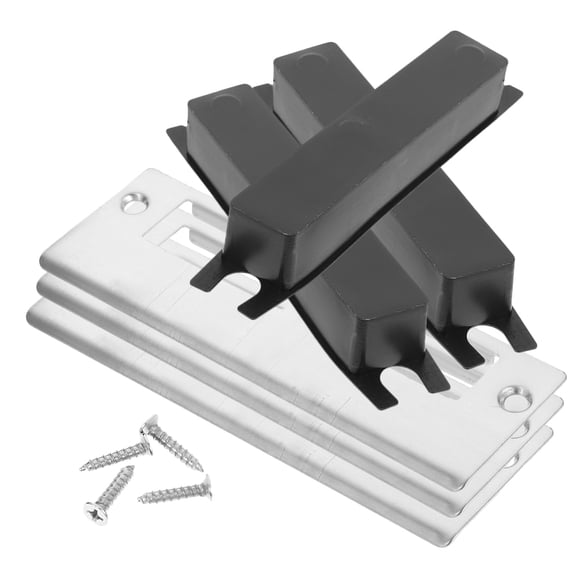 NICEXMAS 3Pcs Silver Metal Door Strike Plates Reinforcement for Classrooms Offices Hotels Shopping Malls 5.1x1.7in
