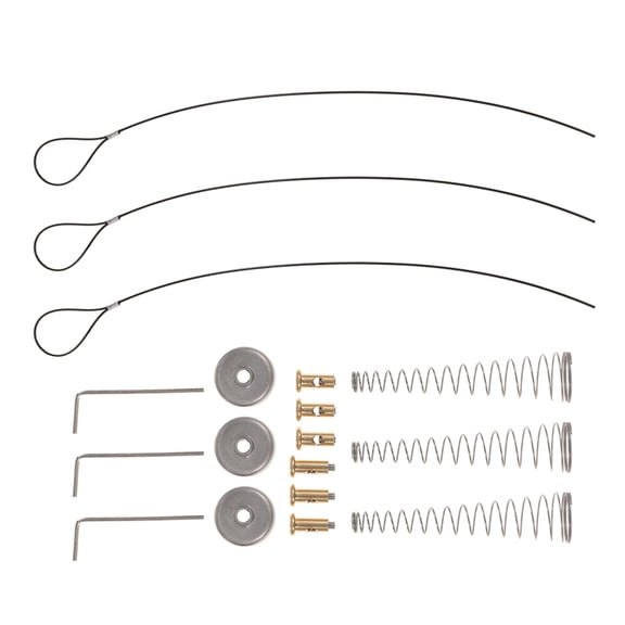 NICEXMAS 3Sets Spring Loaded Gate Latch Cable Pull Kit Plated Silver Metal Door Clasp for Outdoor Wooden and Metal Gates
