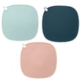 thumbnail image 1 of NICEXMAS 3pcs Assorted Color Silicone Coasters Heat Insulation Table Mats Oil Resistant for Table Use, 1 of 8