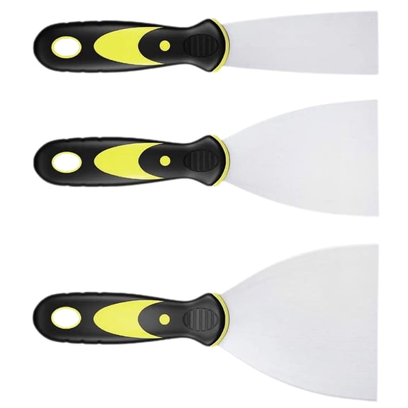 NICEXMAS 3-Piece Heavy Duty Stainless Steel Floor Scraper Set for Removal and Deep Cleaning