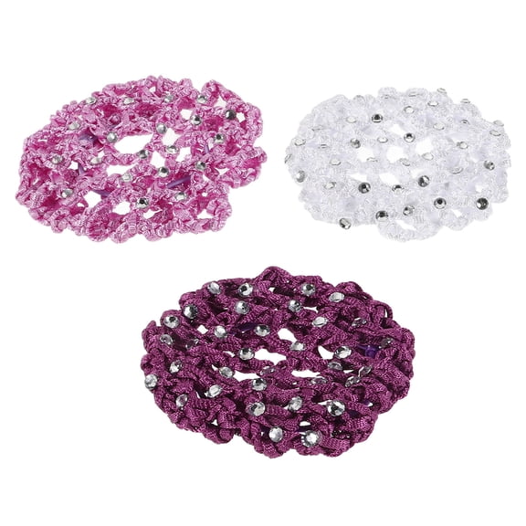 NICEXMAS 3pcs Hair Wrap Net For Women Breathable Hair Bun Net For Intense Activities Pink