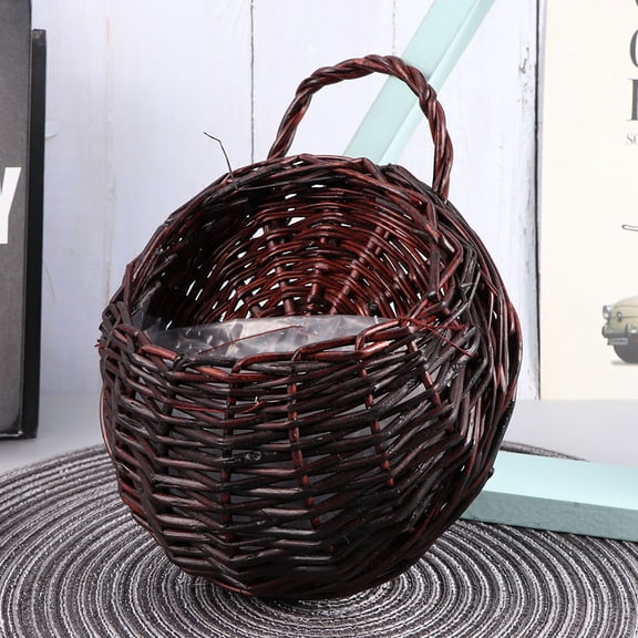 NICEXMAS Coffee Wicker Basket Wall Hanging Organizer Set of 3 for Kitchen Storage and Home Decor