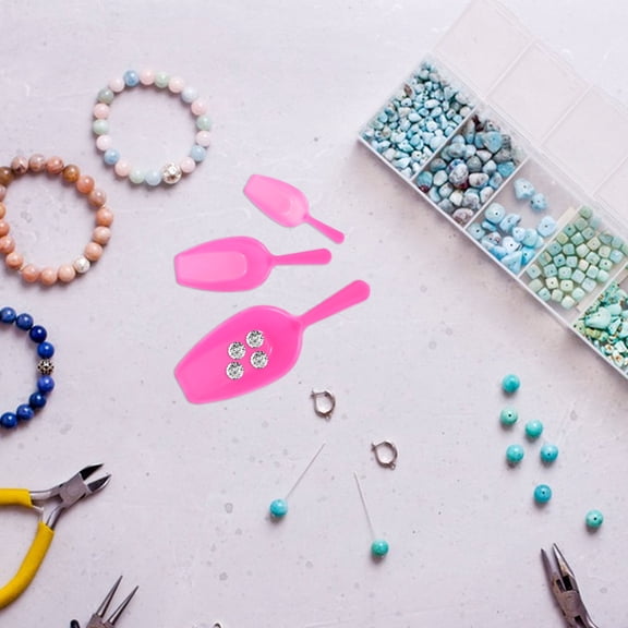 NICEXMAS 3pcs Plastic Measuring Scoop For Beads Jewelry Making Diy Projects For Measuring Flour Coffee Pet Food Small Ice Scoop For Freezer And Kitchen Use