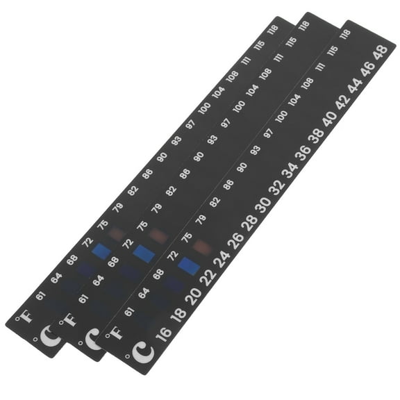 NICEXMAS Brewing Thermometer Sticker Strips Black Liquid Crystal 3Pcs