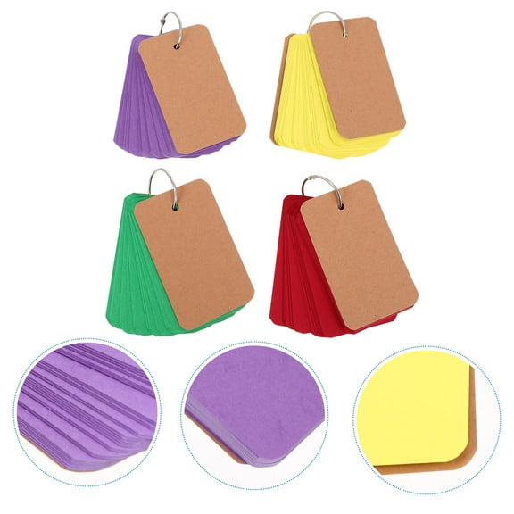 NICEXMAS 4 PCS Keychain Memo Pads Mini Notebook Sticky Paper Portable Design