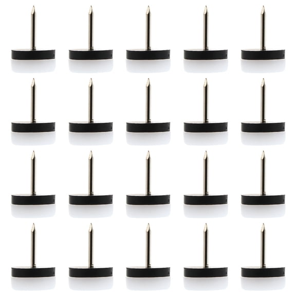 NICEXMAS 40Pcs White Furniture Leg Bottom Pads Nail-on Glide for Chair Table Feet Floor Protector
