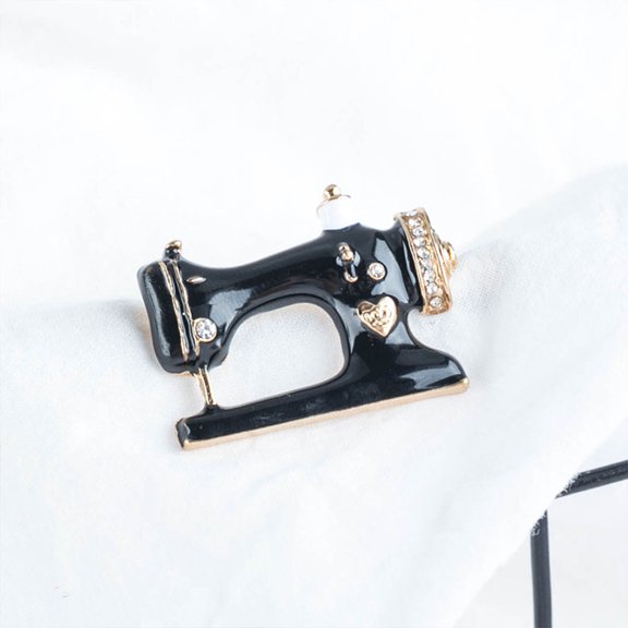 NICEXMAS 4Pcs Creative Sewing Machine Brooch Alloy Vintage Style Rhinestone Brooch Jewelry for Dresses