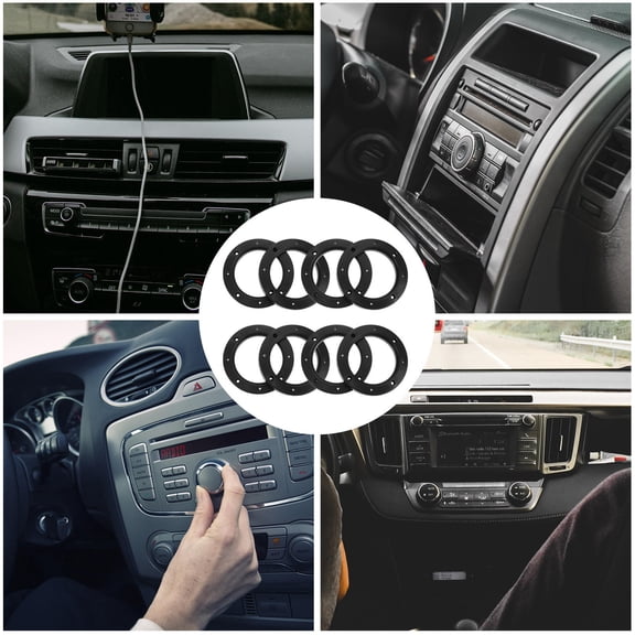 NICEXMAS 4Pairs Black ABS Car Speaker Spacers Audio System Components For Car Installation