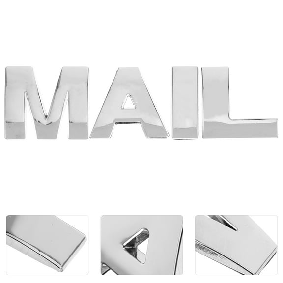 NICEXMAS 4Pcs Metal Letters for Mailbox 3D Self Adhesive Stickers with Fade Resistant Finish