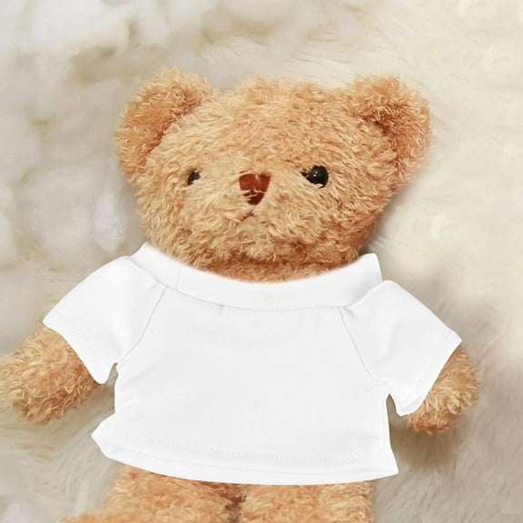 NICEXMAS 4Pcs Bear Shirt Plush Bear T Shirt Cotton Cloth Basic Round Neck for Daily Wear