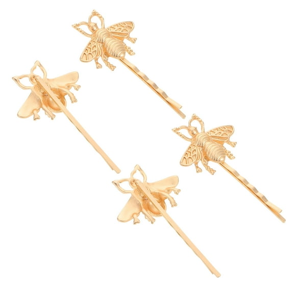 NICEXMAS Hair Clip 4Pcs Bee Shaped Golden Zinc Alloy Cute Animal Headdress for Girls and Women