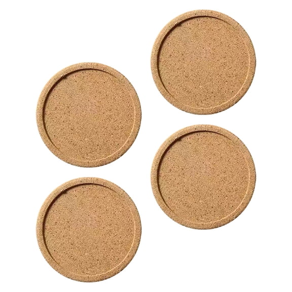 NICEXMAS 4Pcs Cork Coaster For Cold Drinks Khaki Color Portable For Home Use