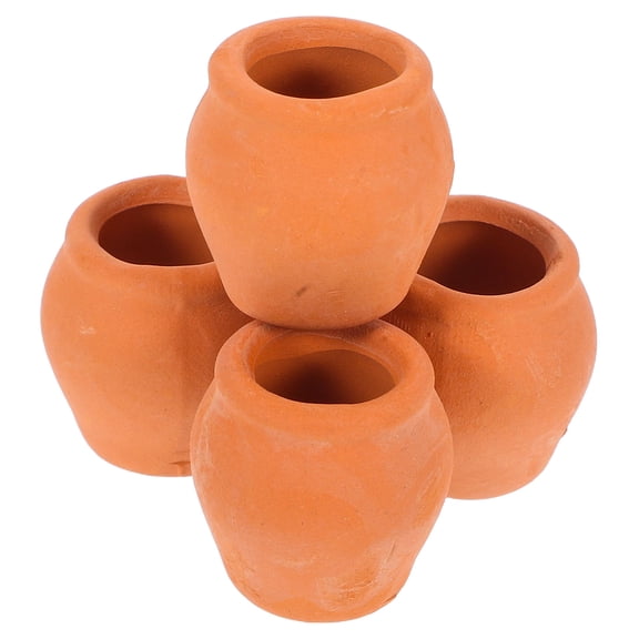 NICEXMAS Nicexmas Khaki Red Terracotta Small Succulent Containers for Home 4Pcs