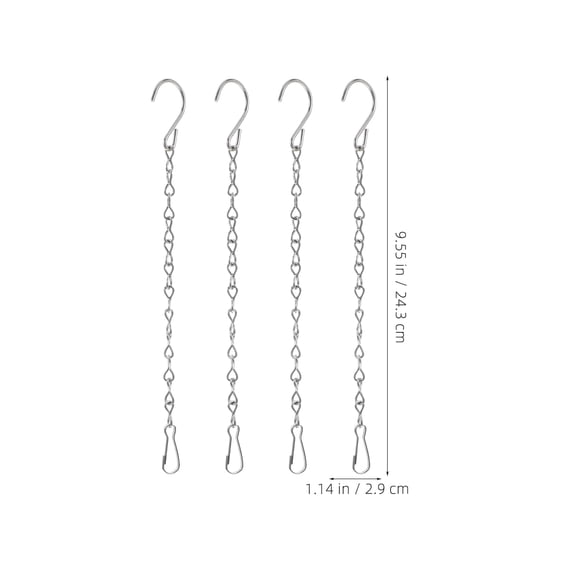 NICEXMAS 4-Pack Stainless Steel Chains for Hanging Baskets, Decor Accessories for Outdoor Plants