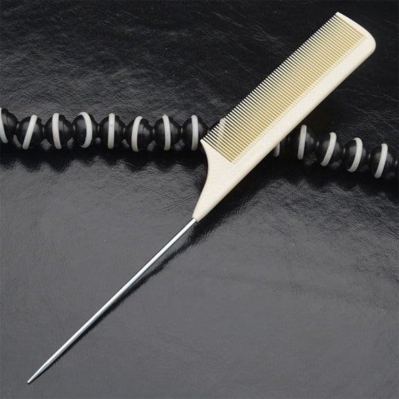 NICEXMAS 4Pcs Hairdressing Comb Beige Steel Needle Tail Durable Comb for Hair Styling Use