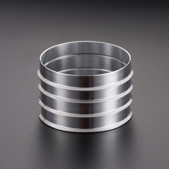 NICEXMAS 4Pcs Hub Centric Rings for Car Plated Silver Aluminum Alloy Center Bore Adapter 66.45 to 57.1