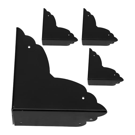 NICEXMAS Antique Metal Box Corner Protectors Black Steel for Home Furniture Vintage Decor