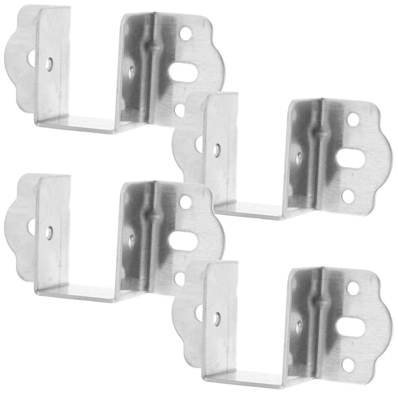 NICEXMAS 4Pcs Heavy Duty Bed Frame Holder Brackets Universal Fit for Headboard and Bunk Bed Plated Silver