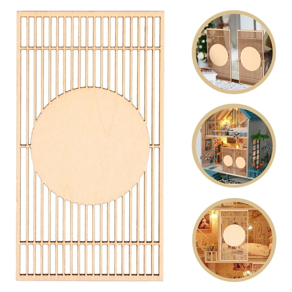 NICEXMAS 4Pcs Realistic Shape Wooden Toy Mini House Screen for Living Room and Dining Room Decor 11.00X5.90X0.20Cm