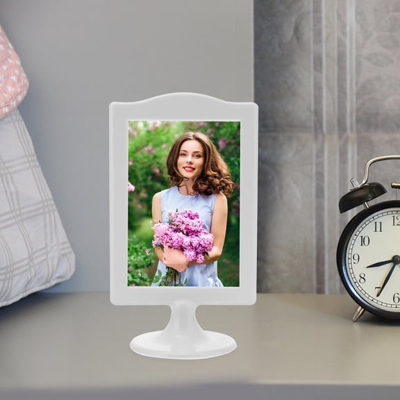 NICEXMAS 4Pcs White Standing Picture Display Frame Double Sided for Home Desk Or Shelf