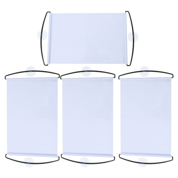 NICEXMAS 4Set Pull-Up Banner Stand Reusable Dry Erase White 70x24in For Cheer Competitions Graduation Advertising