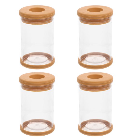 NICEXMAS Set of 4 Clear Glass-Style Planter Pots for Hydroponic Gardening and Elegant Wedding Decor