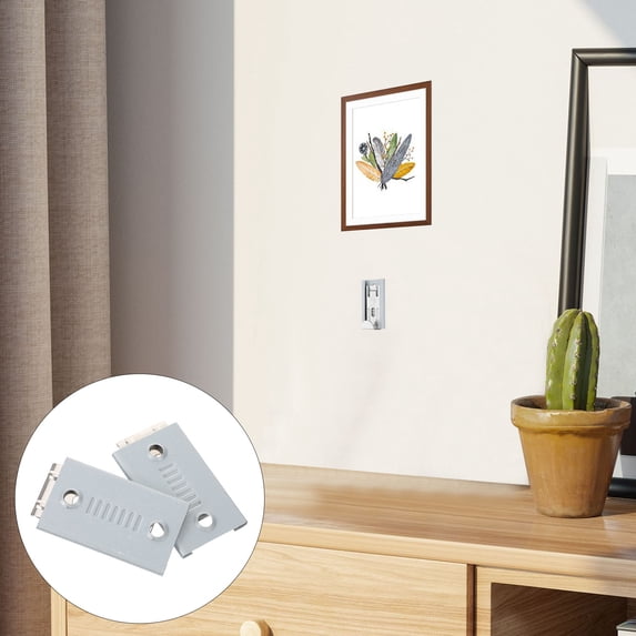 NICEXMAS 4Pcs Wall Mounted Hanging Hooks Heavy Duty Stainless Steel Photo Frame Hangers