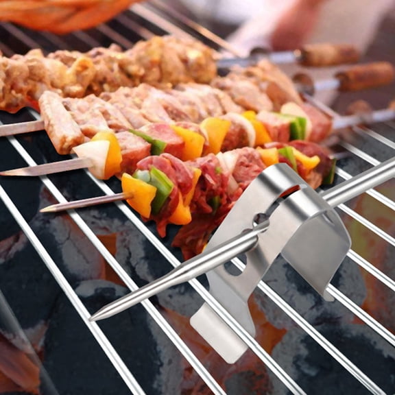 NICEXMAS 4pcs Barbeque Probe Holder Stainless Steel Temperature Measurement BBQ Tools