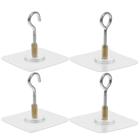 NICEXMAS 4Pcs Adhesive Hooks for Hanging Heavy Duty Ceiling Hooks with High Strength Nano Tape Multi Use