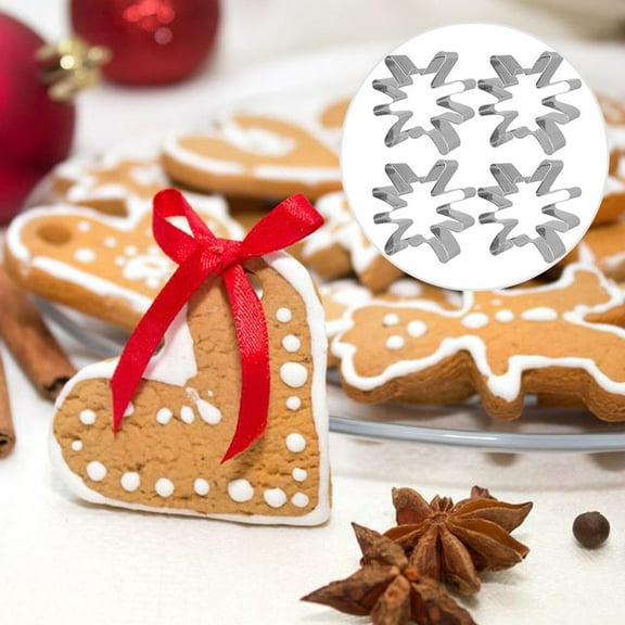 NICEXMAS 4pcs Bakeware Stainless Steel Biscuit Baking Mould for DIY Kitchen Collection Lovers