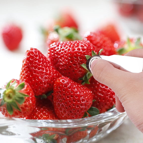 NICEXMAS 4Pcs Stainless Steel Fruit Stem Picker with Comfortable Handle for Easy Strawberry Stem Removal