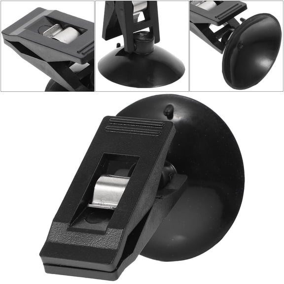 NICEXMAS 4Pcs Portable Black Car Suction Cup Clamps for Window Mounted Ticket Clips