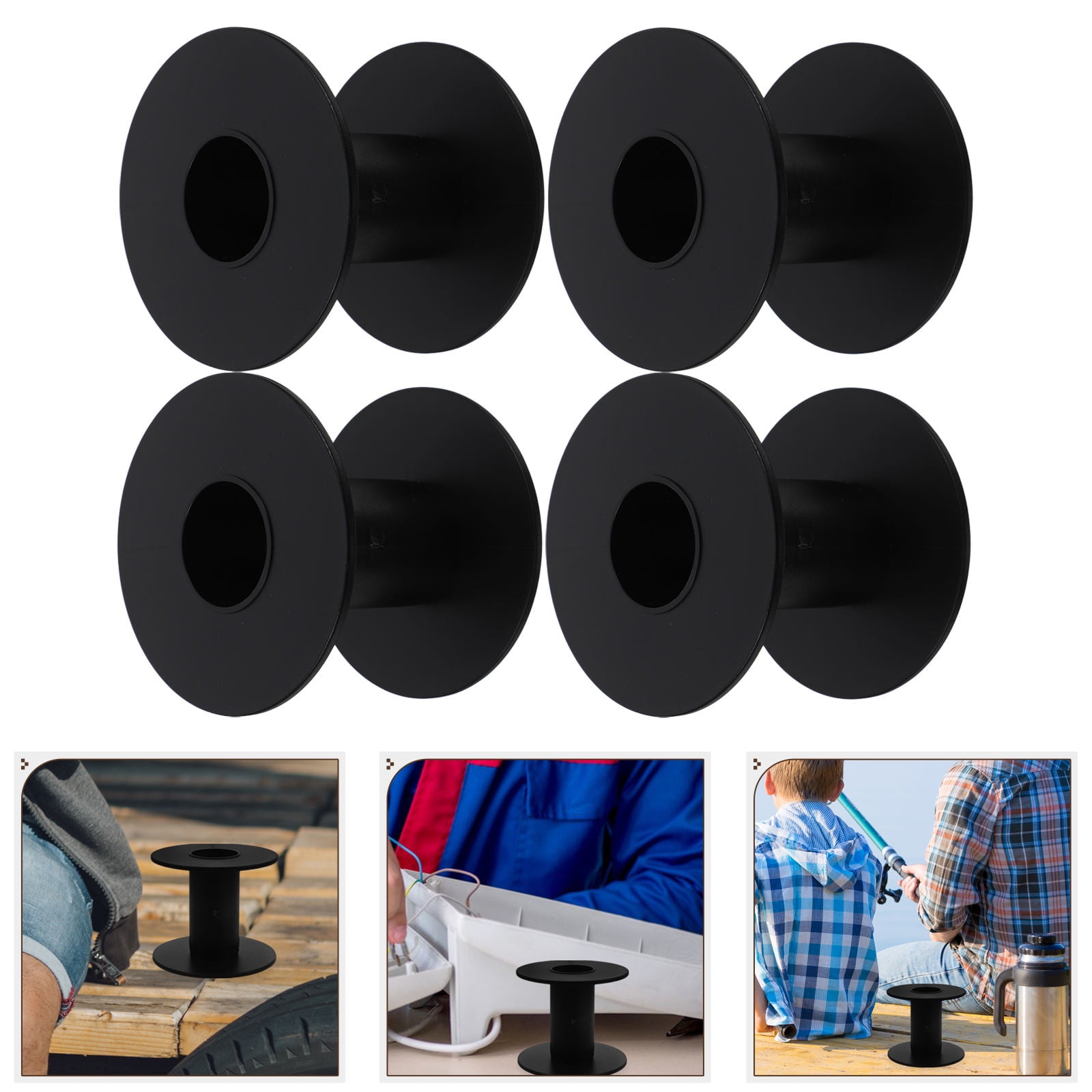 NICEXMAS 4-Pack Plastic Wire Spools Empty Reels for Cable, Rope ...