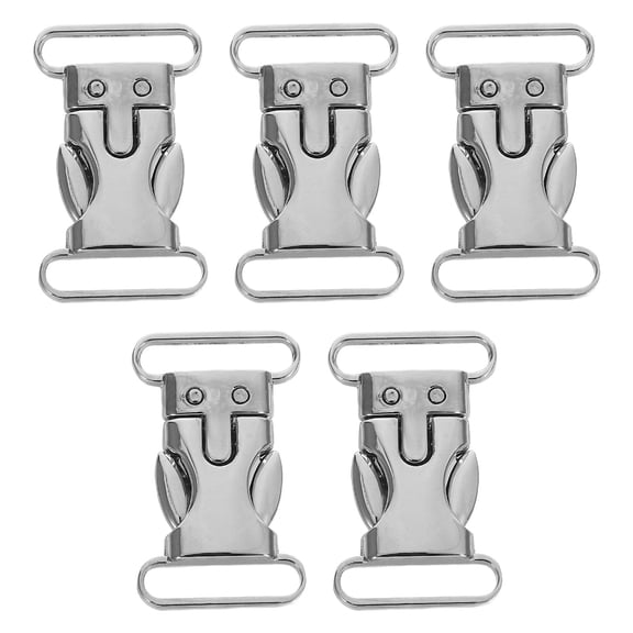 NICEXMAS  5 Pcs Silver Side Release Buckles Safety Bracelet Hardware Snap Man