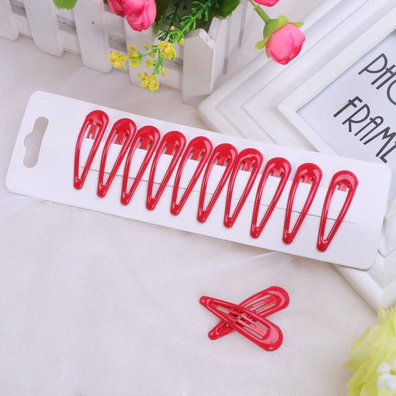 NICEXMAS 50 Pcs Girls Hair Barrettes in Red Metal for Elegant Wear